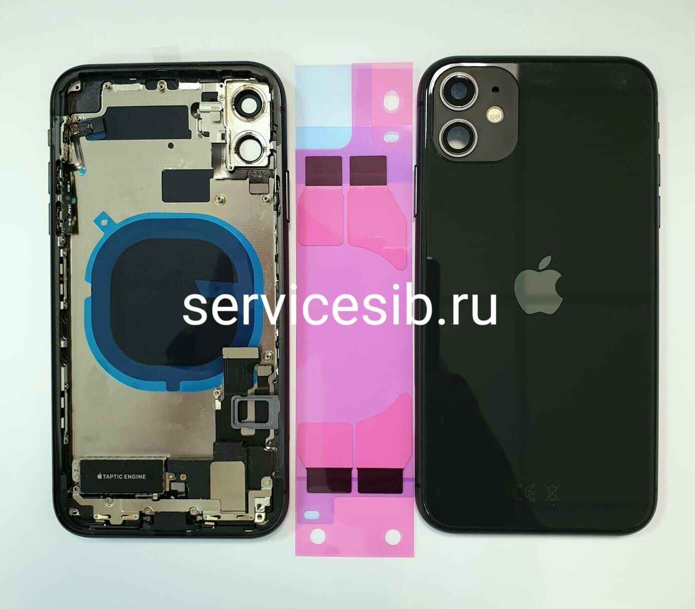 Задняя крышка Apple iPhone 11 в сборе БЕЗ Шлейфов Черный AAA (CE)